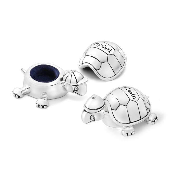 Zilverstad Tanden- En Haarlokdoosje Schildpad Zilver Kleur