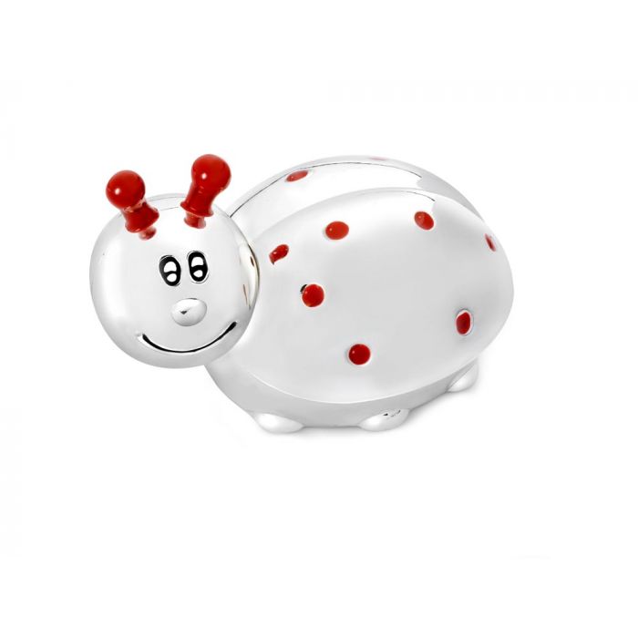 zilverstad Tanden-/haarlokdoosje Lieveheersbeestje zilver kleur