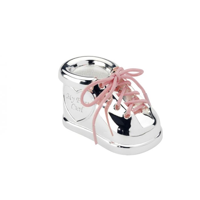 Zilverstad Tanden-/haarlokdoosje Schoen Set Van 2 Zilver Kleur