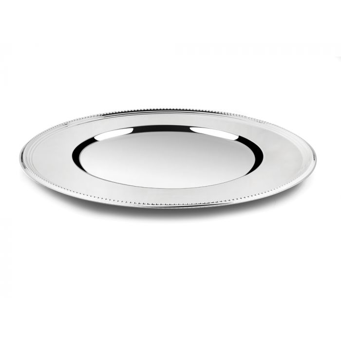 zilverstad Onderbord Parelrand zilver kleur