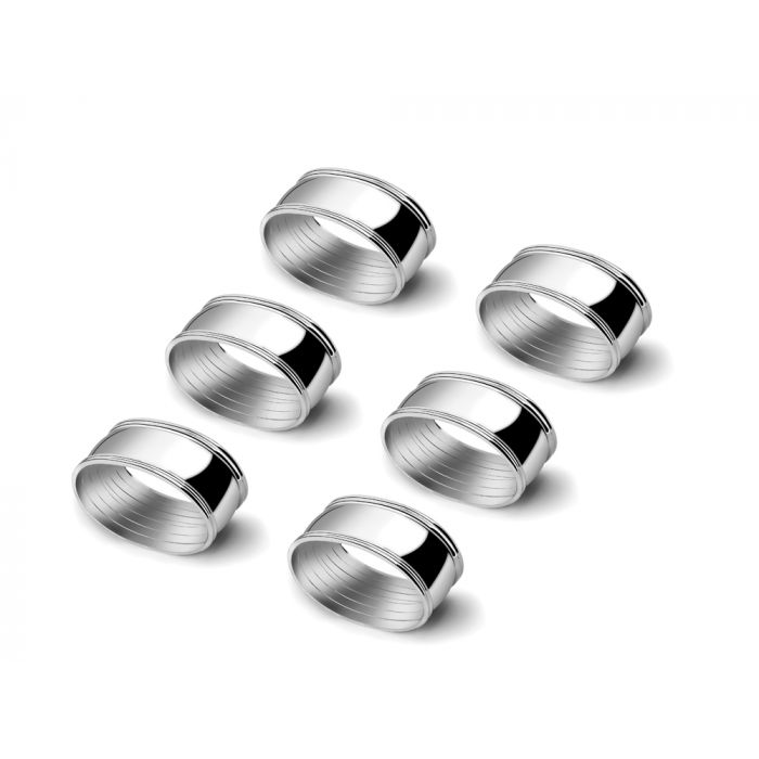 zilverstad Servetband Ovaal set van 6 zilver kleur