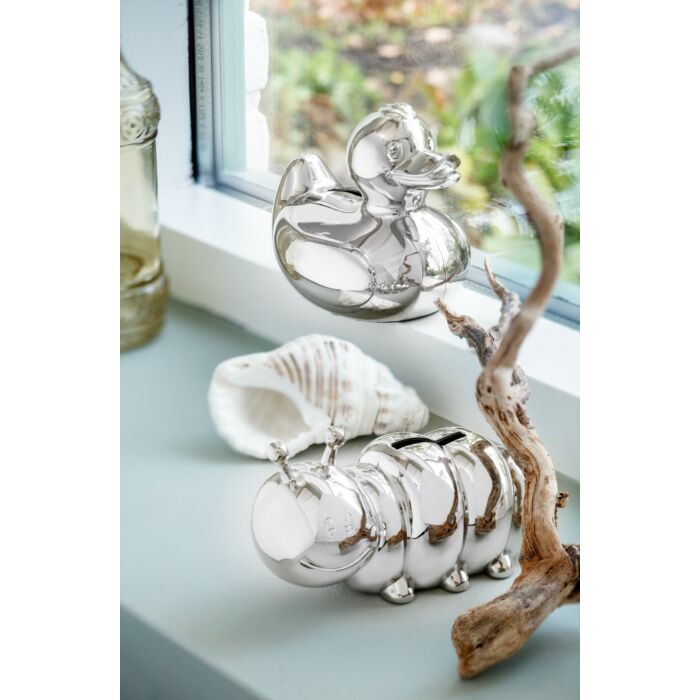 Zilverstad Spaarpot Eend Zilver Kleur