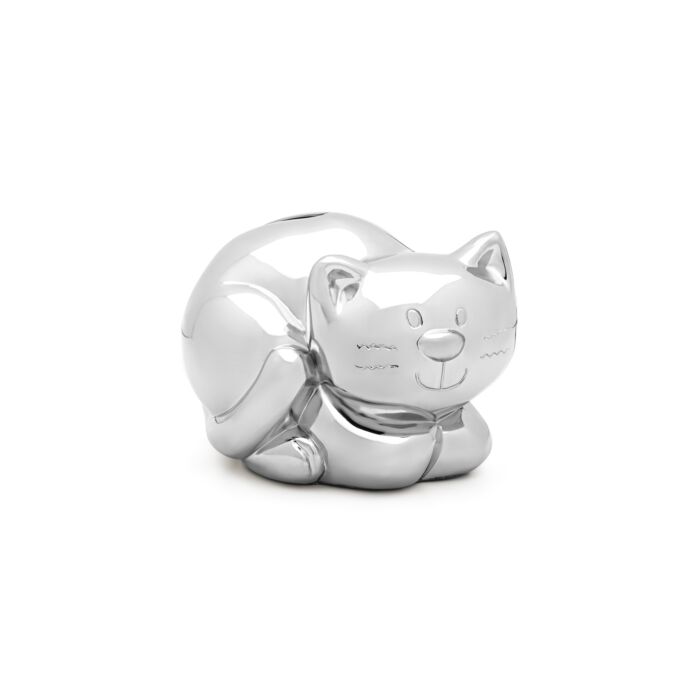 Zilverstad Spaarpot Poes Zilver Kleur