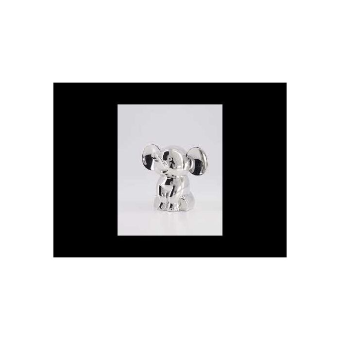 Zilverstad Spaarpot Zittende Olifant Zilver Kleur