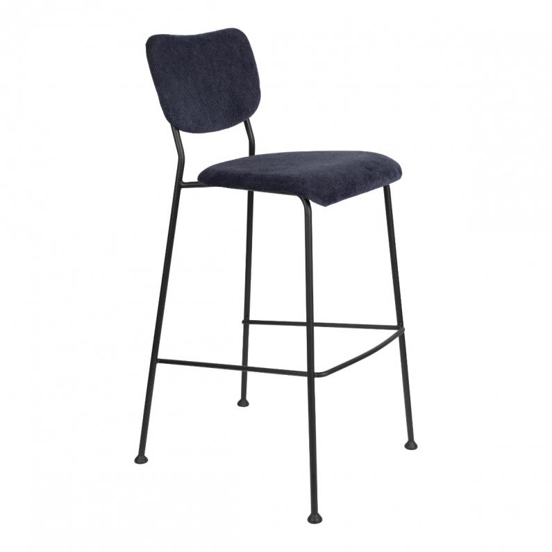 zuiver Benson Barkruk 75 5 cm Donkerblauw