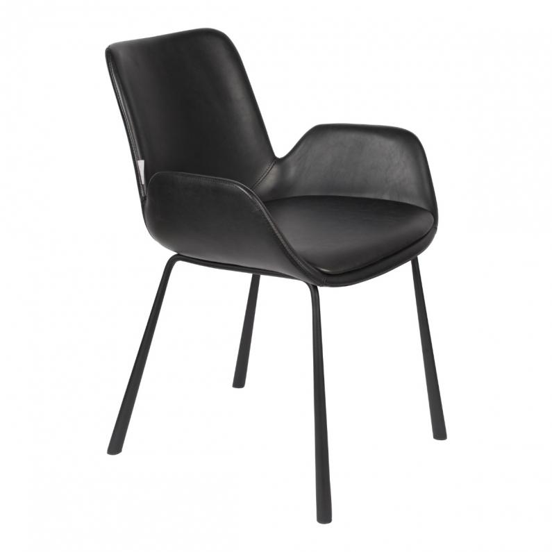 zuiver Brit LL Armstoel Zwart