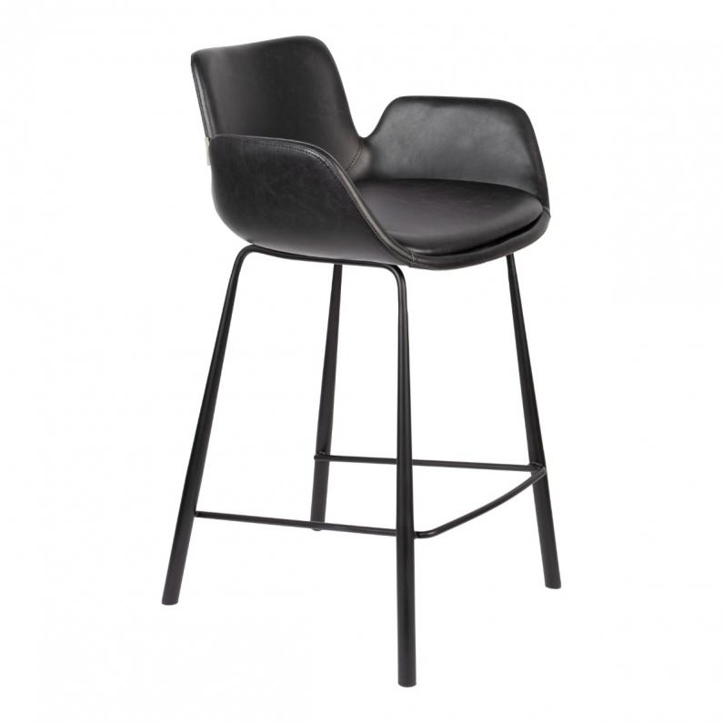 zuiver Brit LL Barkruk Zwart