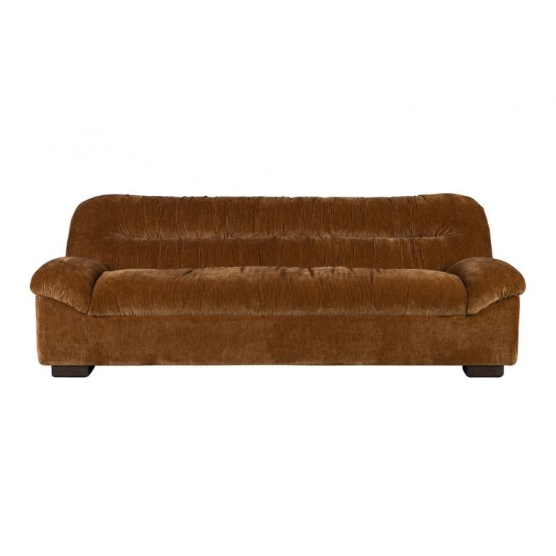 zuiver Douglas 3-zitsbank Velours Cognac Bruin