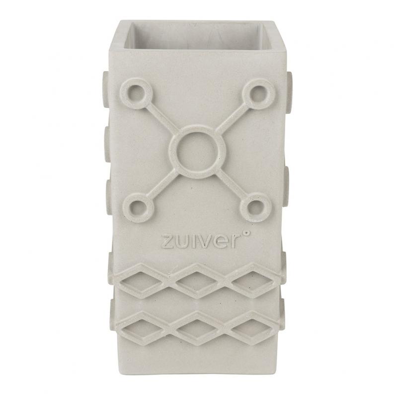 zuiver Graphic Vaas Vierkant Grijs