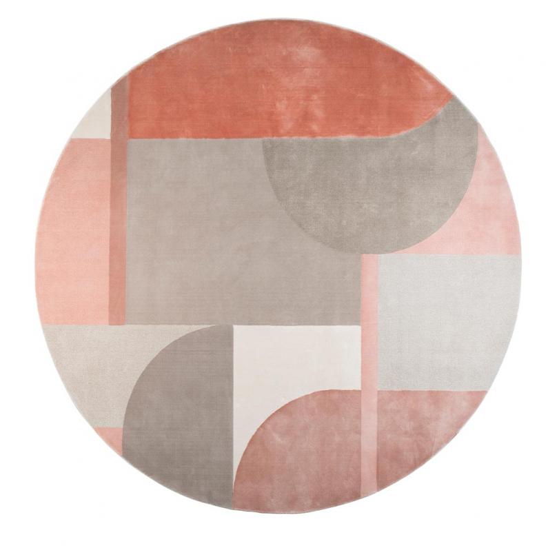 zuiver Hilton Rond Vloerkleed '240 Grijs/Roze