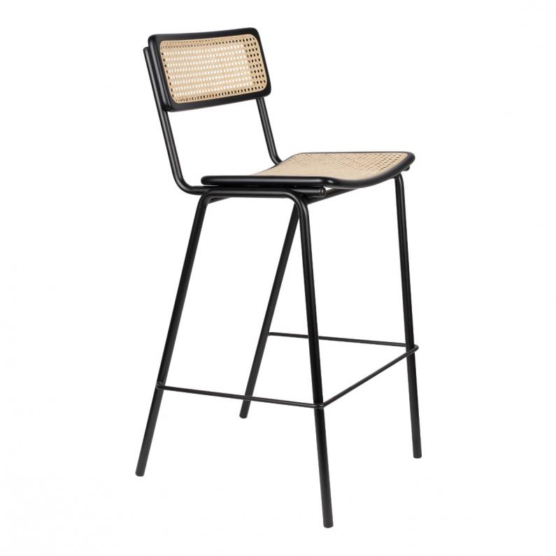 zuiver Jort Barkruk 77 5 cm Naturel/Zwart