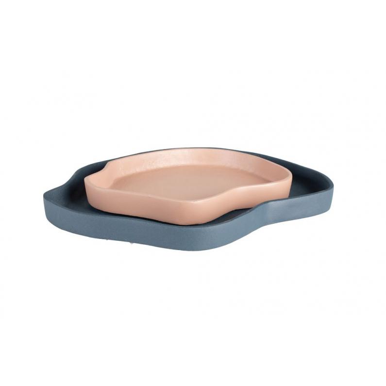 zuiver Revolt Trays Set of 2 Blauw/Roze