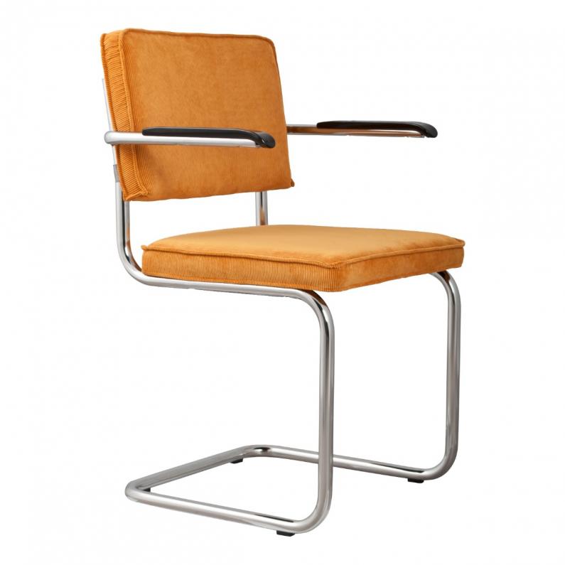 zuiver Ridge Rib Armstoel Geel