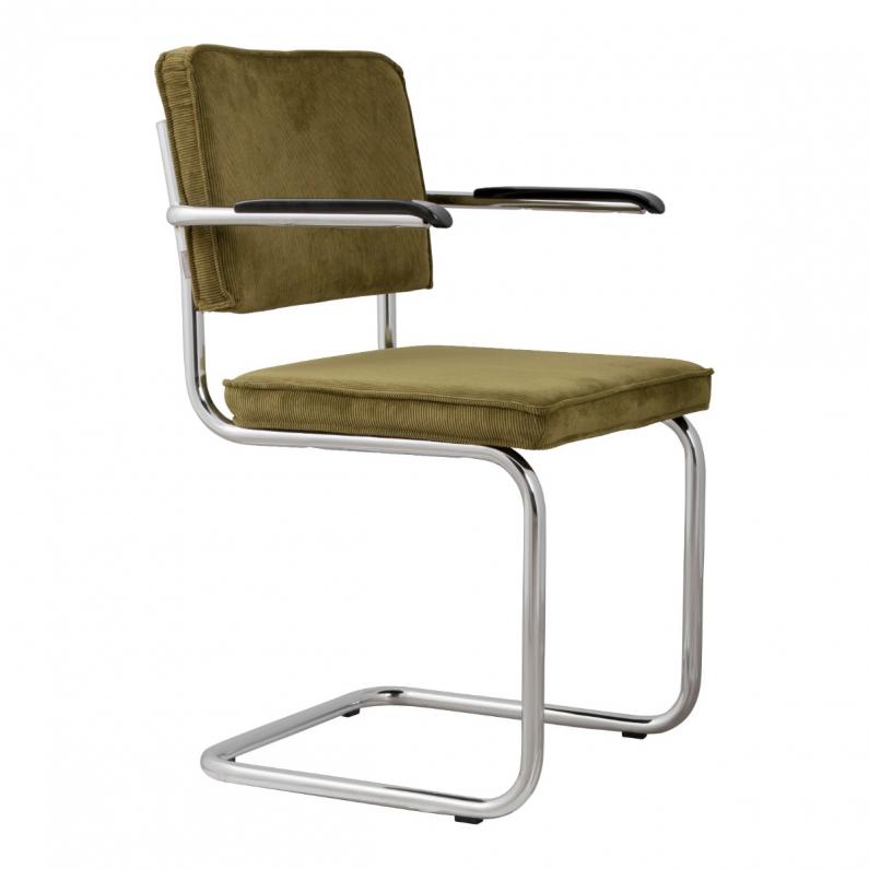 zuiver Ridge Rib Armstoel Groen