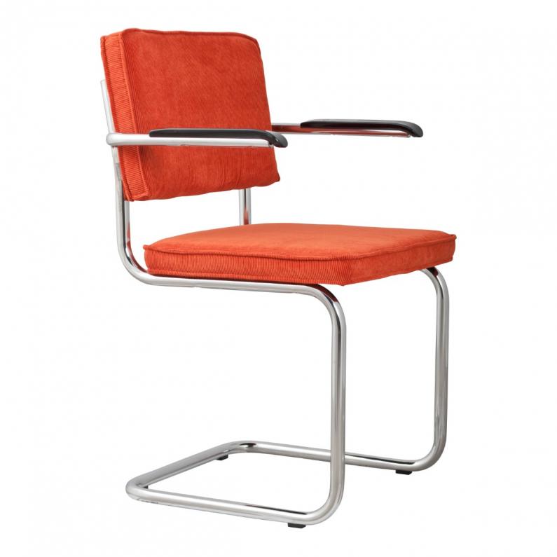 zuiver Ridge Rib Armstoel Oranje