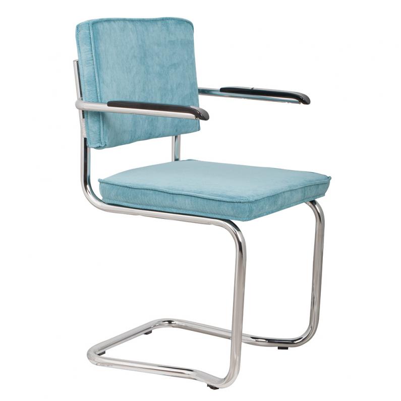 zuiver Ridge Rib Kink Armstoel Blauw