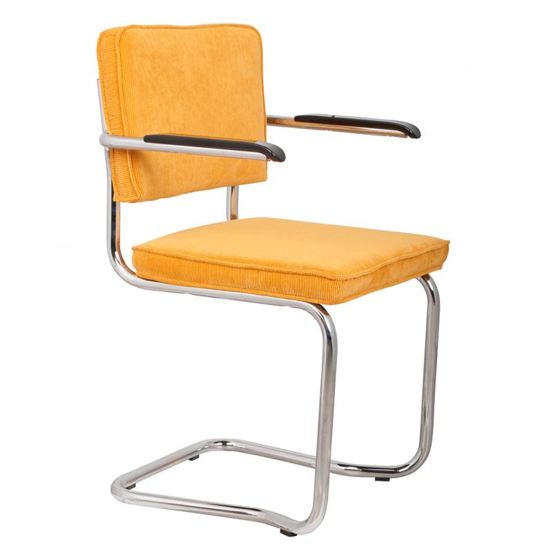 zuiver Ridge Rib Kink Armstoel Geel