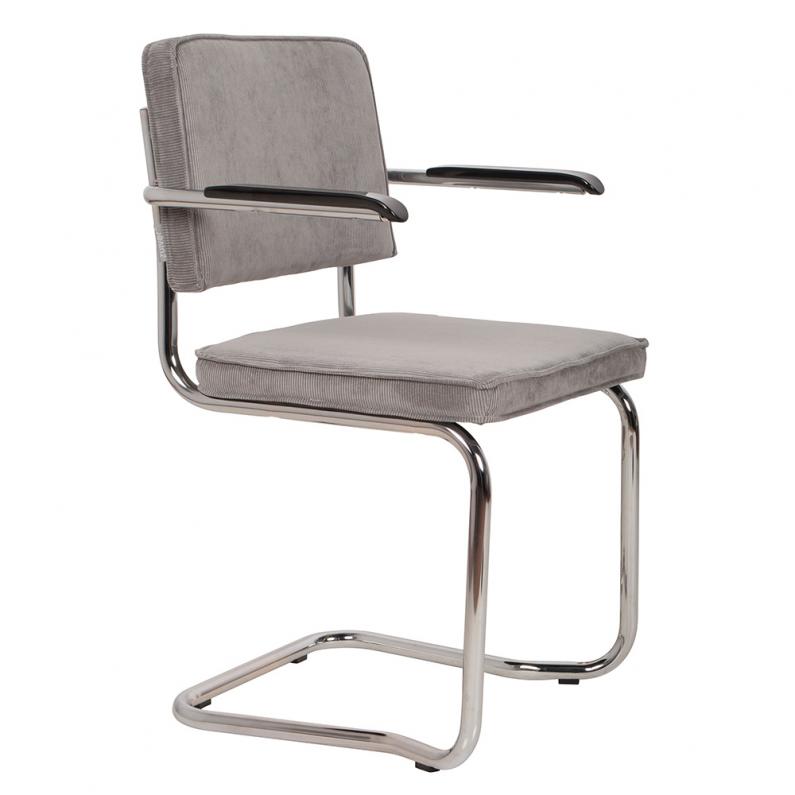 zuiver Ridge Rib Kink Armstoel Lichtgrijs