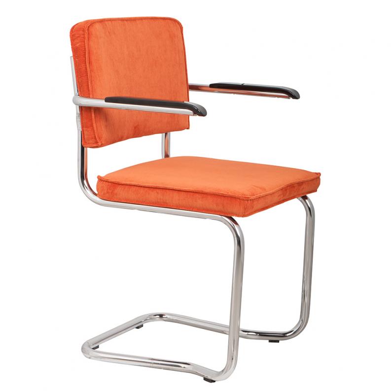 zuiver Ridge Rib Kink Armstoel Oranje