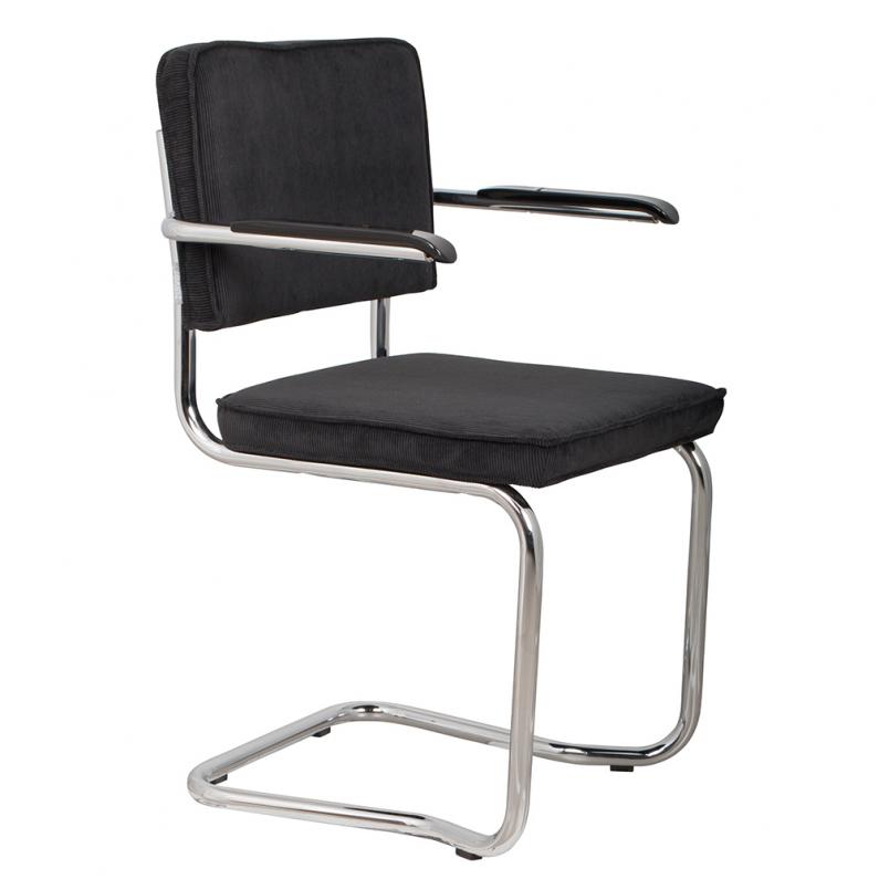 zuiver Ridge Rib Kink Armstoel Zwart