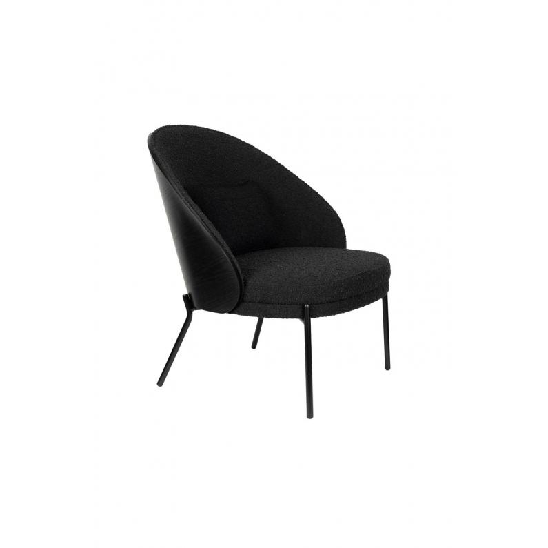 zuiver Rodin Lounge Chair Bouclé Black