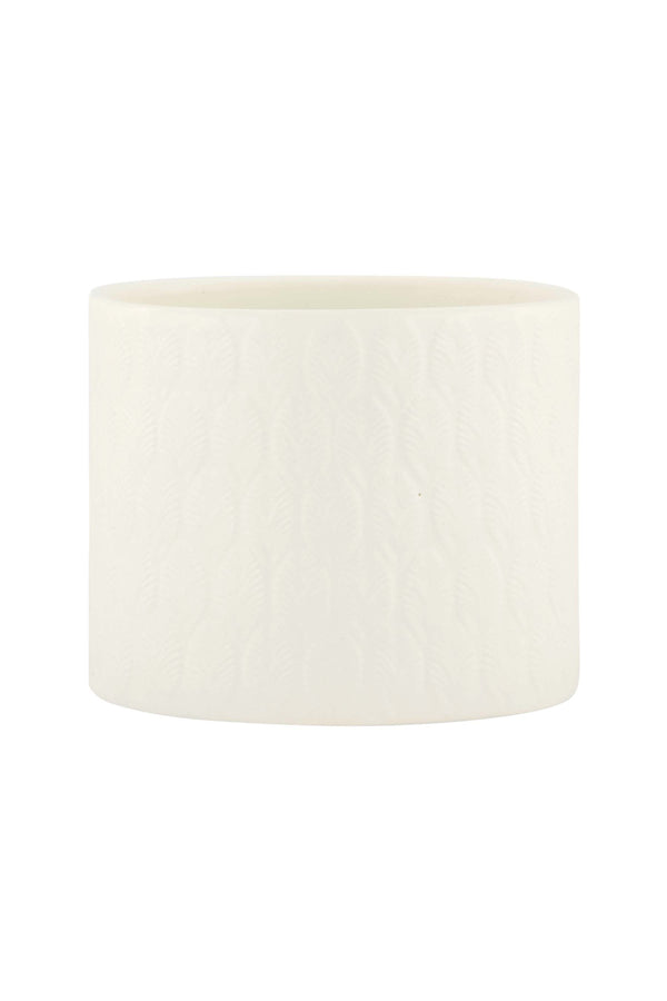 zusss keramieken geurkaars ovaal structuur veertjes wit