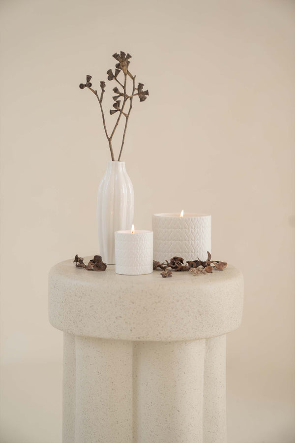 Zusss Keramieken Geurkaarsje Structuur Hartjes S Wit