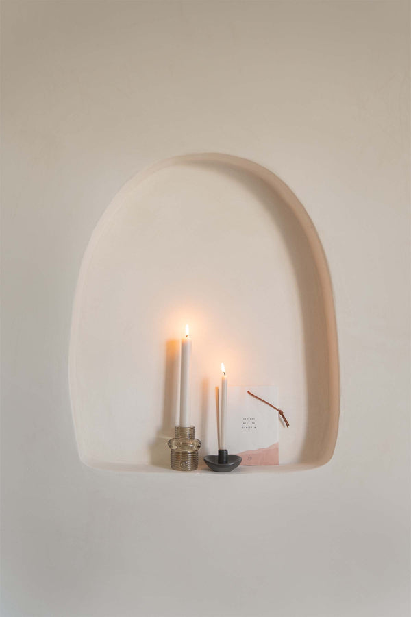 Zusss Keramieken Kandelaartje Ronde Schaal Antracietgrijs Antracietgrijs