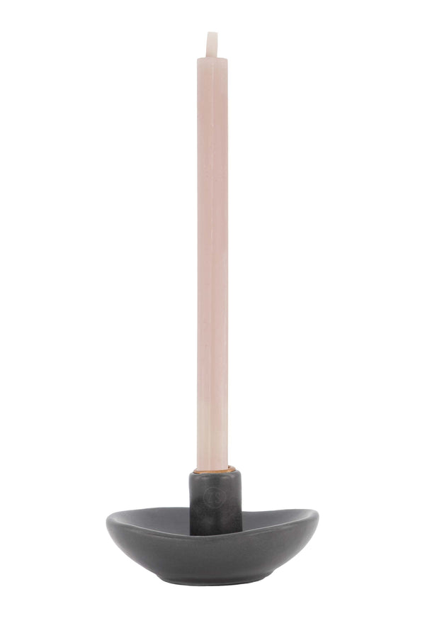 zusss keramieken kandelaartje ronde schaal antracietgrijs antracietgrijs