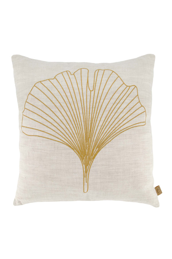 Zusss Kussen Ginkgo Blad 45x45cm Peper En Zout / Bruin