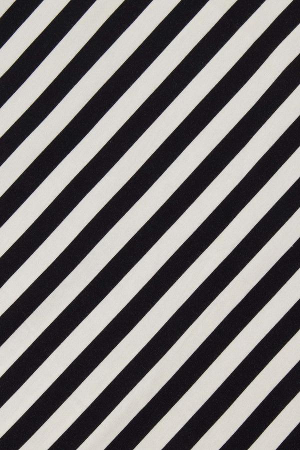 Zusss T-shirt Met Vlindermouw Gestreept Off White / Zwart