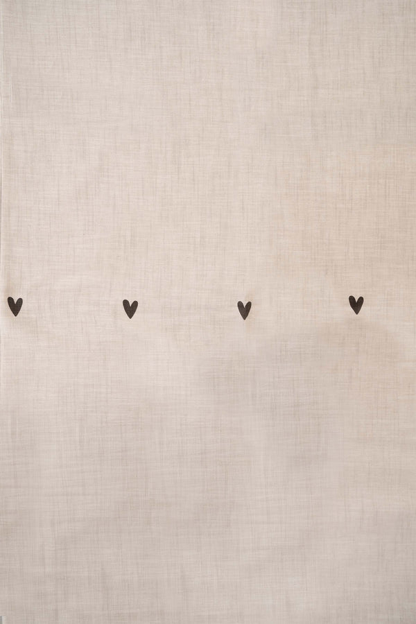 Zusss Tafelkleed Hartjes 250x150cm Peper En Zout / Antracietgrijs