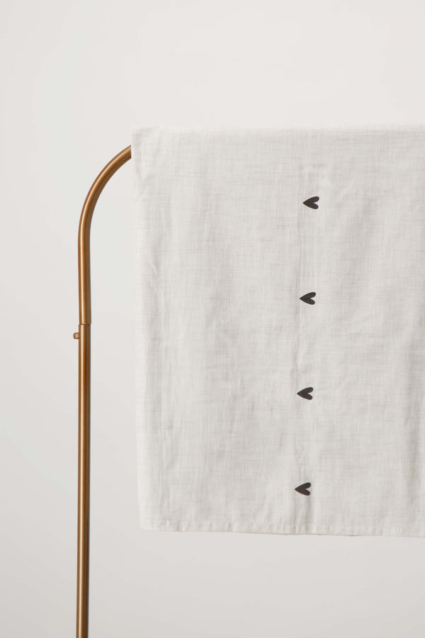 Zusss Tafelkleed Hartjes 250x150cm Peper En Zout / Antracietgrijs