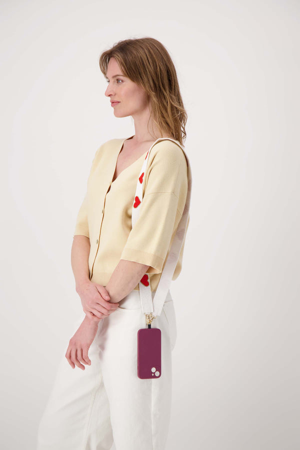 zusss telefoonkoord van kraaldessin hart multicolor