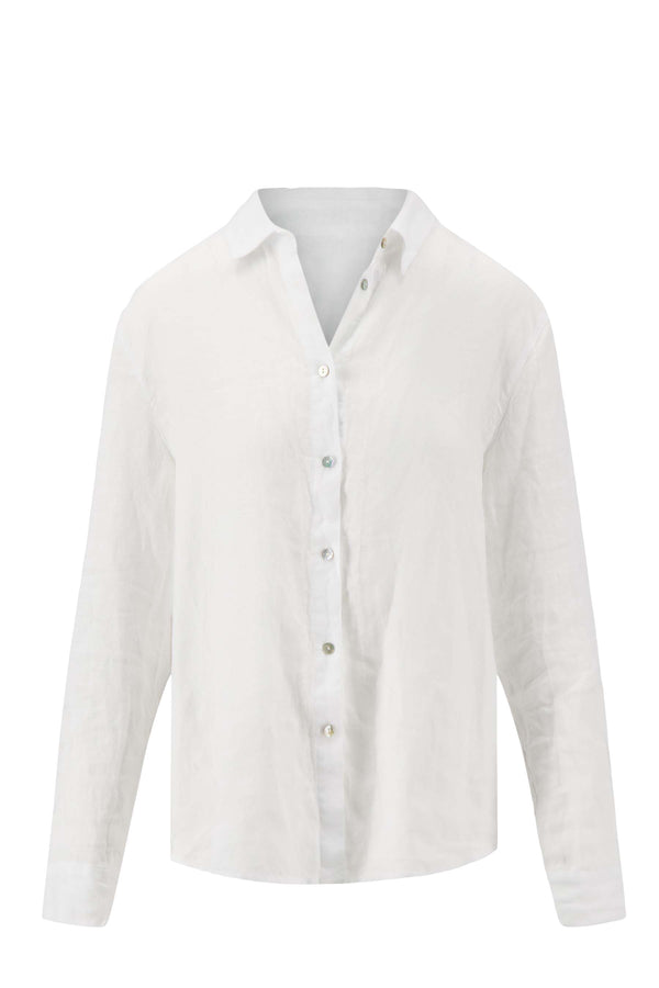 Zusss 100% Linnen Blouse Met Borduur Wit