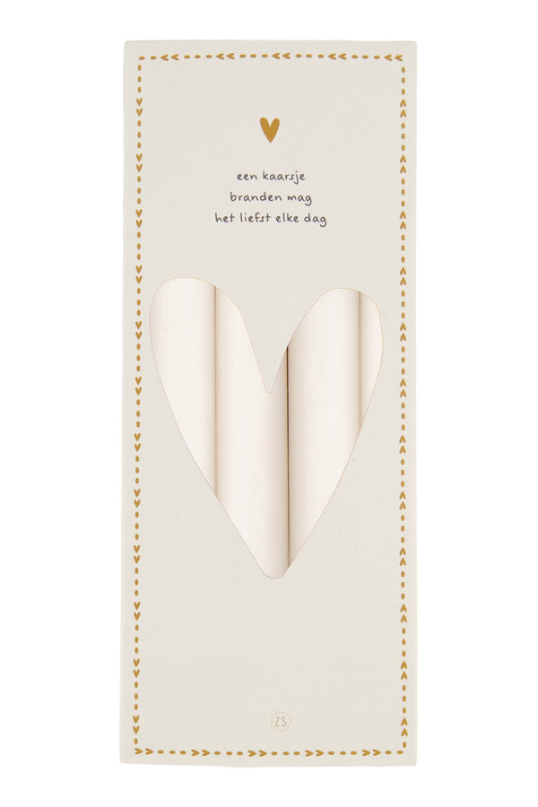 zusss 4 rustieke kaarsen 20cm off white