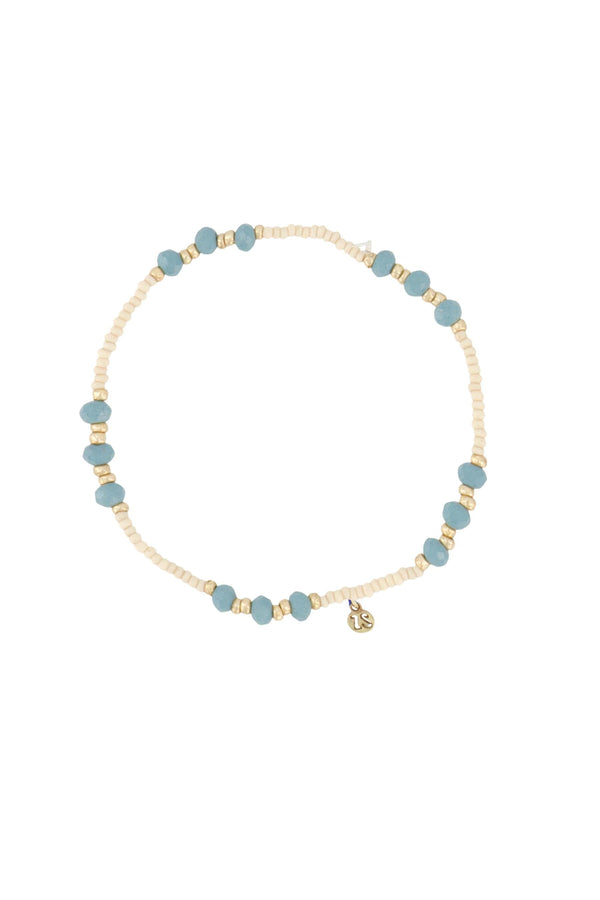 zusss armband elastiek kraal grijsblauw