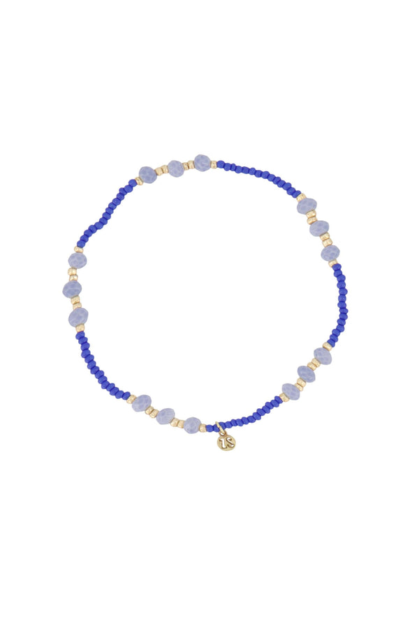 zusss armband elastiek kraal lichtblauw