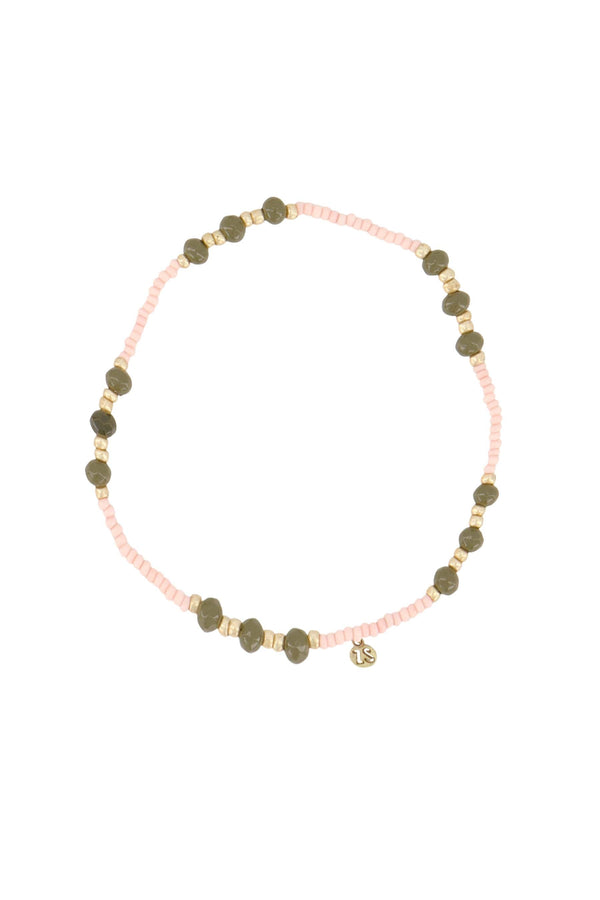 zusss armband elastiek kraal lichtroze