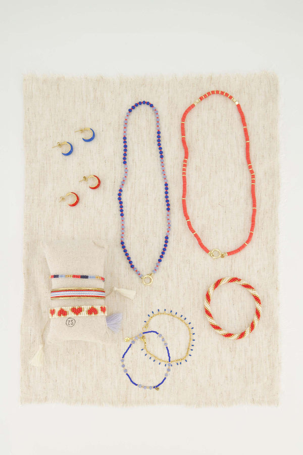 Zusss Armband Streep Kraal Multicolor