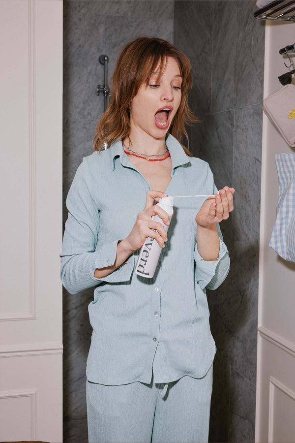 Zusss Armband Streep Kraal Wit / Grijsblauw