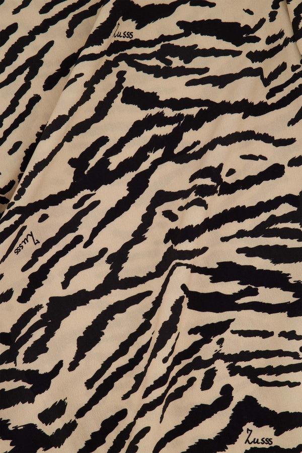 Zusss Ballonmouw Top Met Print Zwart / Kit