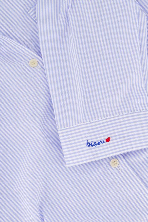 Zusss Blouse 3/4 Mouw In Streep Wit / Donkerblauw