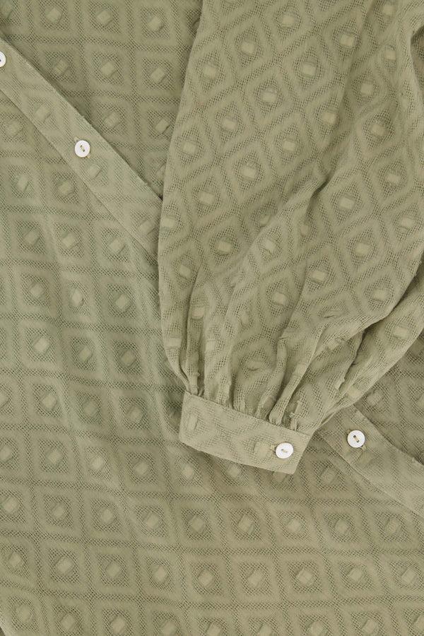 Zusss Blouse In Structuur Lange Mouw Kaki