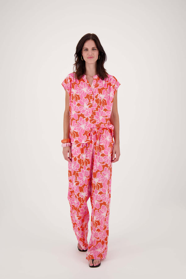 Zusss Blouse Met Bloemen Print Fel Roze / Oranje