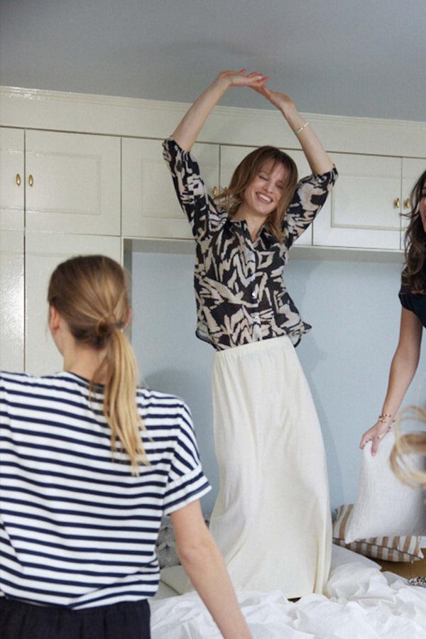 Zusss Blouse Pofmouw Met Print Multicolor