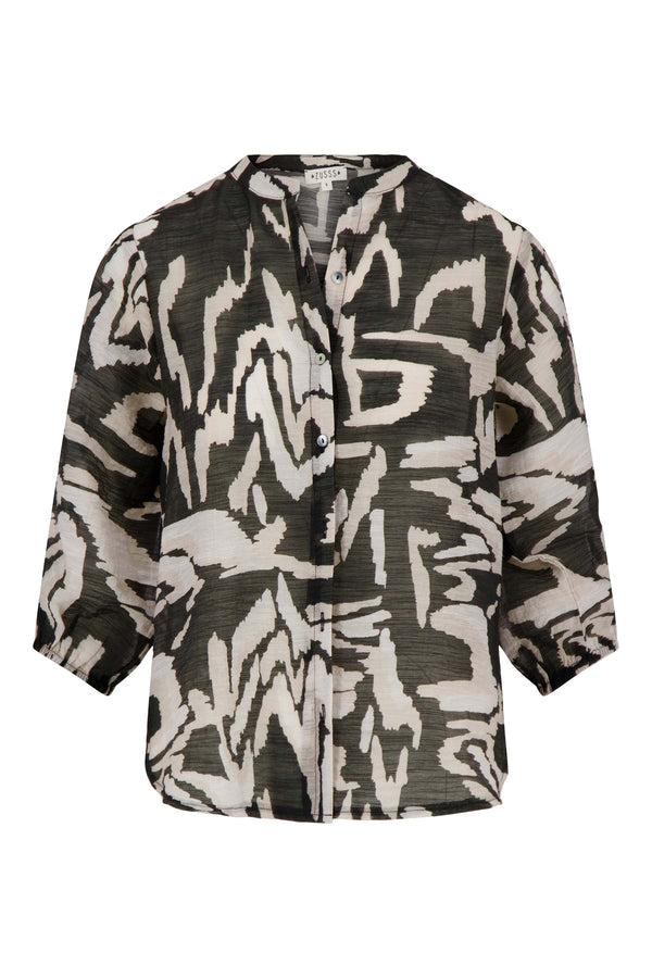 Zusss Blouse Pofmouw Met Print Multicolor