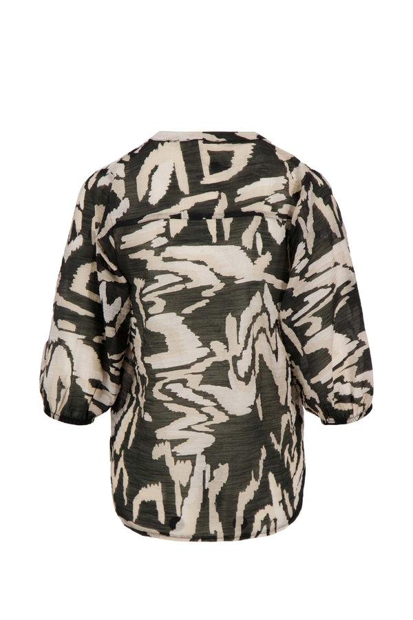 Zusss Blouse Pofmouw Met Print Multicolor