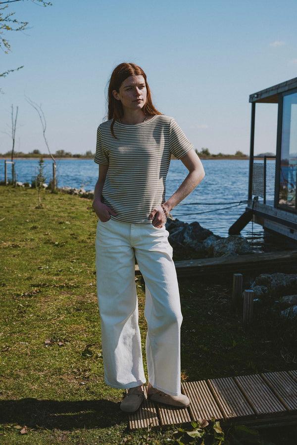 zusss boothals top van crochet stof sahara / wit