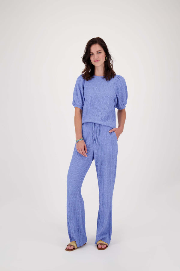 Zusss Broek Van Crinkle Stof Lavenderblauw